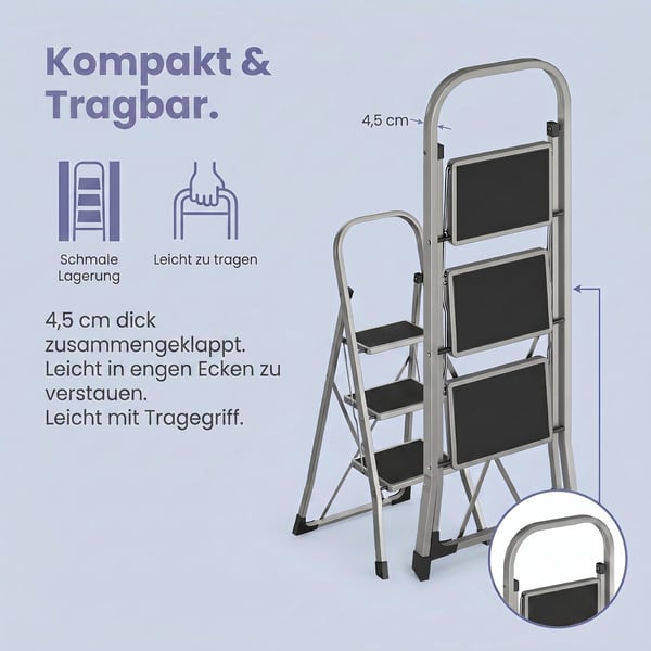 Trappestige, 46.5x74.5x105 cm, Grå