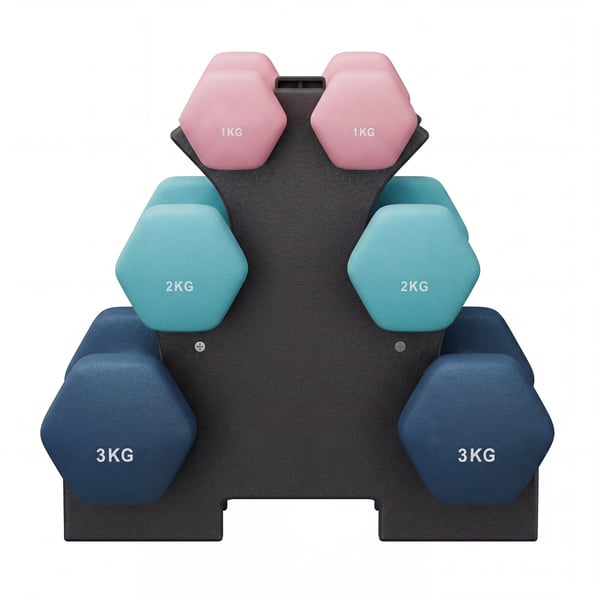 Hantelset, 2x1 kg 2x2 kg 2x3 kg, Rosa