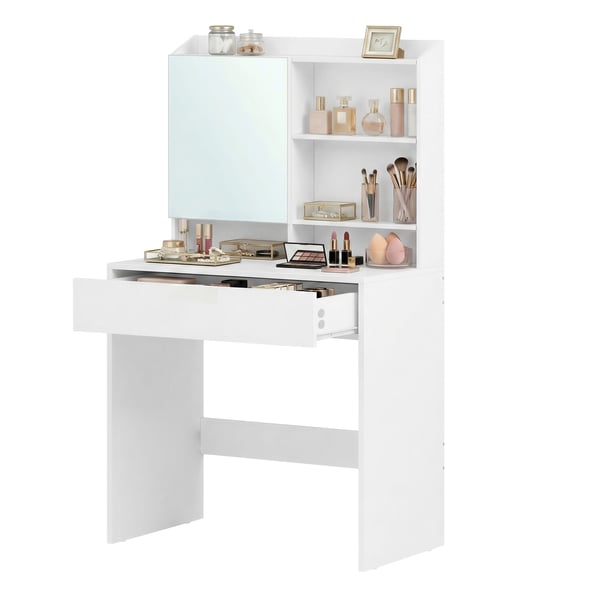 Sminkbord, 40x70x135 cm, Vit