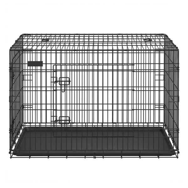 Hundbur, hopfällbar med 2 dörrar, 122x74,5x80,5 cm, svart Hundbur, hopfällbar med 2 dörrar, 122x74,5x80,5 cm, svart