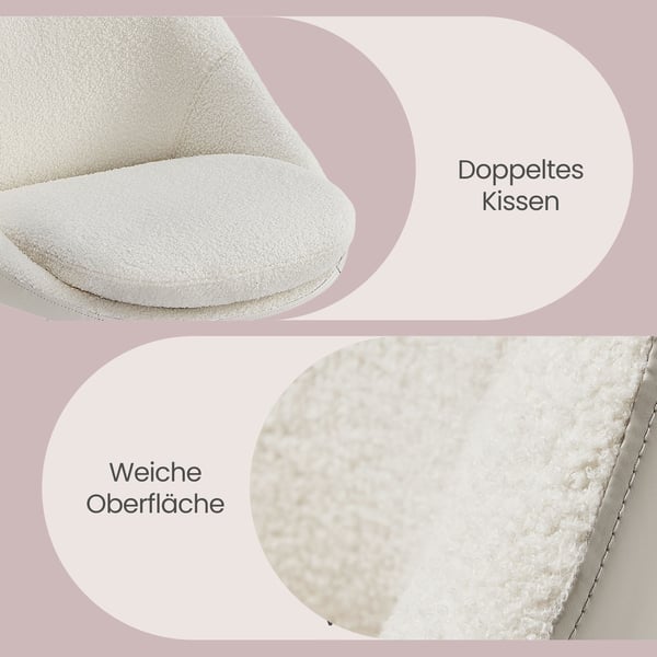 Kontorstol, 60x60x80-90 cm, Beige