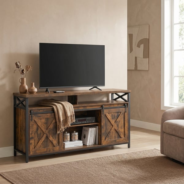 TV-benk, 40x147x76 cm, Brun Svart