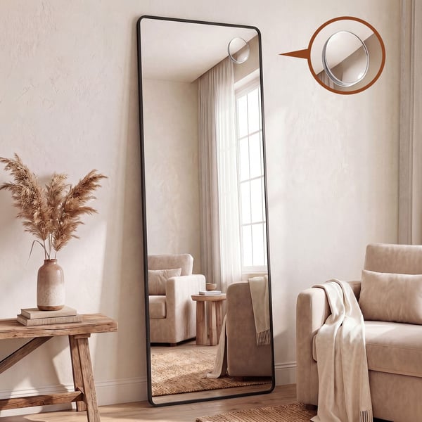 Full-længde spejl, 160x50 cm, sort
