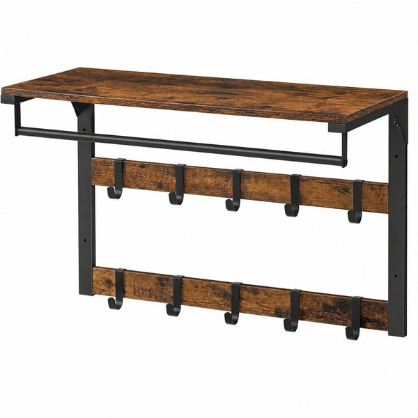 Vægmonteret Kopholder, Træ, 30x65x42 cm, Brun Sort Vægmonteret Kopholder, Træ, 30x65x42 cm, Brun Sort