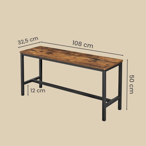 Spisebænke, 32,5x108x50 cm, Brun Sort
