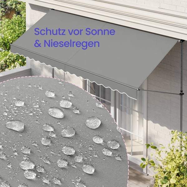 Klemme-markise, 400x120 cm, Antrasitt