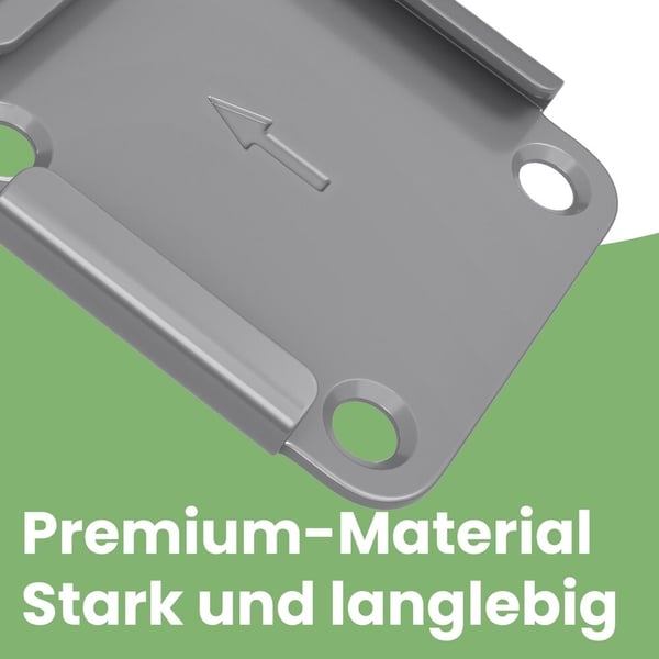 Gulvmontering for side markisestolper, metallplate med plastdeksel, 9,5x9,5x1,3 cm, grå