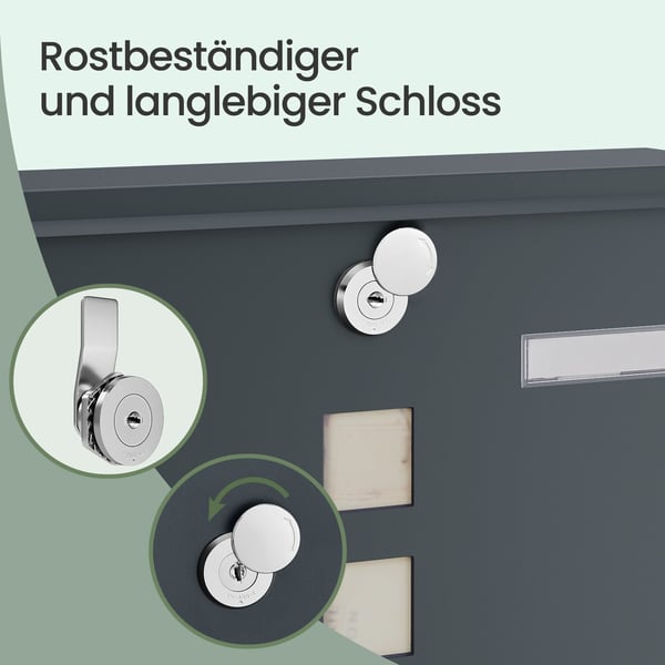 Postkasse, 11x37x37 cm, Antrasitt