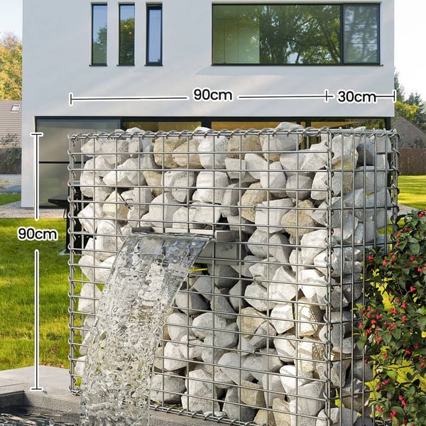 Gabionkurv, 100x90x30 cm, Sølv