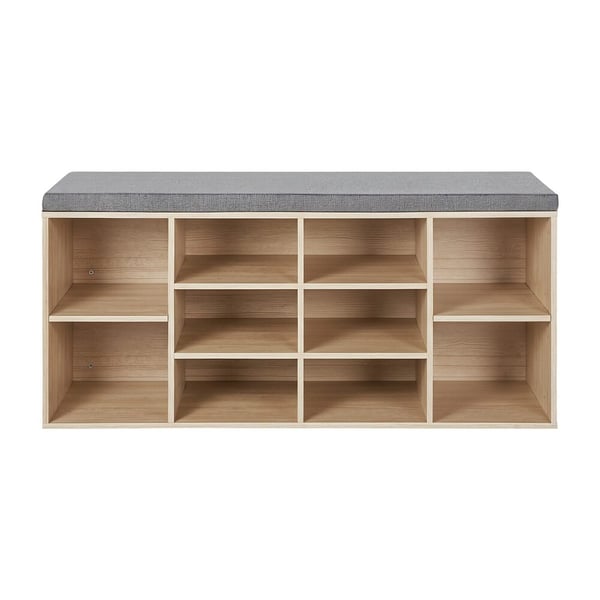 Sko bænk, 30x104x48 cm, hvid grå Sko bænk, 30x104x48 cm, hvid grå