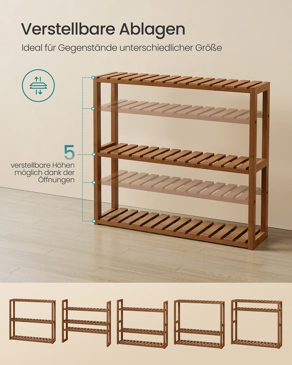 Badeværelseshylde, Bambus, 15x60x54 cm, Brun