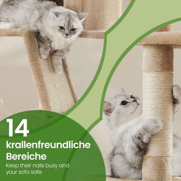Kattställning, 60x50x206 cm, Brun