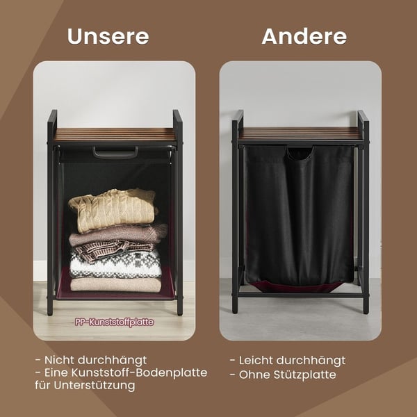 Tvättkorg, 2 fack, 2x46 L, svart Tvättkorg, 2 fack, 2x46 L, svart