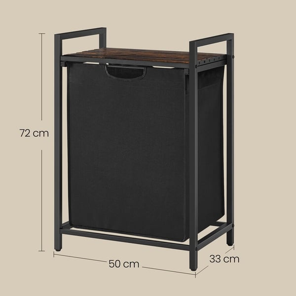 Tvättkorg, 2 fack, 2x46 L, svart