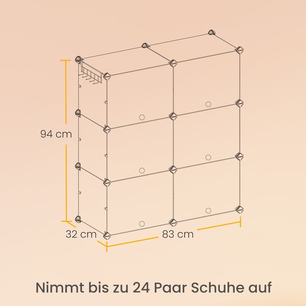 Skohylde, 32x124x94 cm, Sort