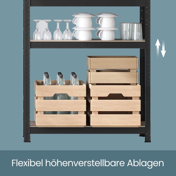 Robust hyldesæt, 40x90x180 cm, greige