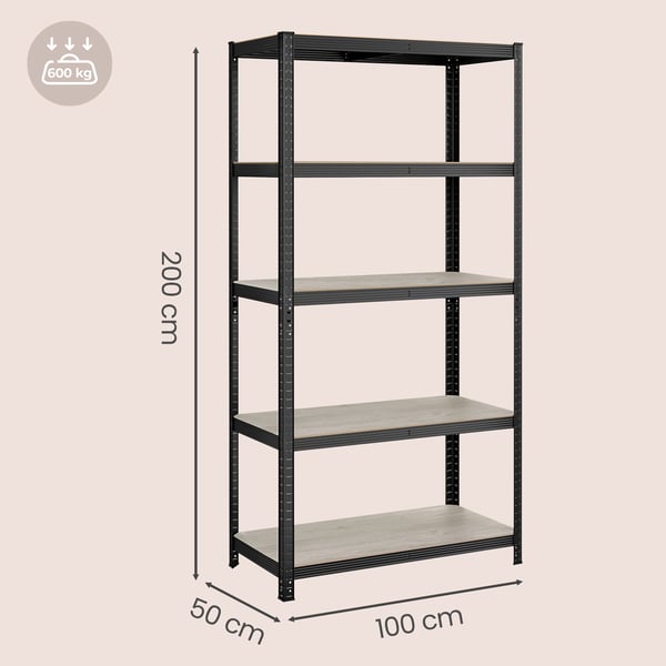 Tungt Belastad Hylla, 40x90x180 cm, Silver
