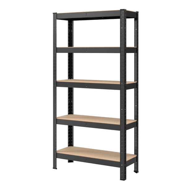 Robust hylle, 30x75x150 cm, Svart