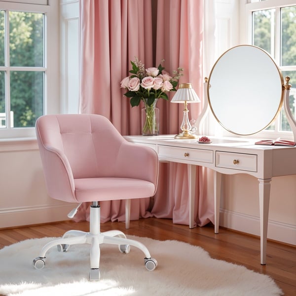 Kontorstol, 64x64x83-93 cm, Pink