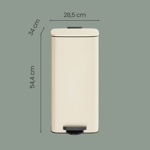 Affaldsspand, 30 liter, 34x28,5x54,4 cm, Beige