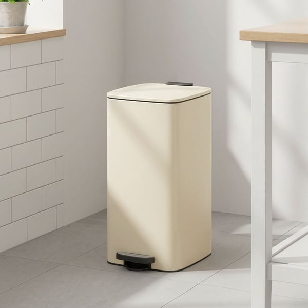 Affaldsspand, 30 liter, 34x28,5x54,4 cm, Beige