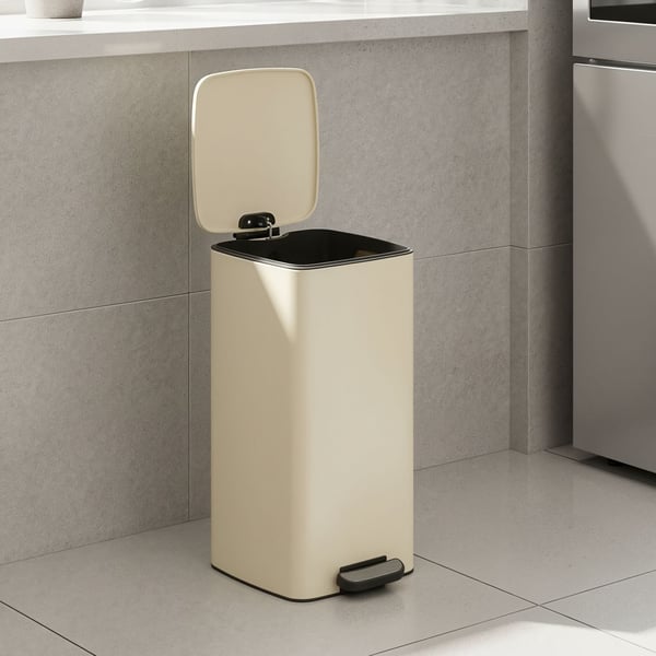 Affaldsspand, 30 liter, 34x28,5x54,4 cm, Beige