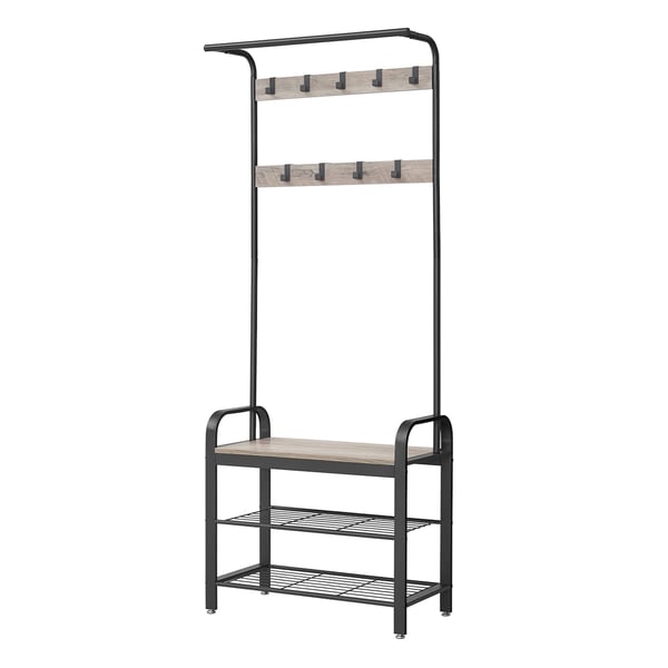Knagerække med skobænk, 33,7x72x183 cm, Greige Knagerække med skobænk, 33,7x72x183 cm, Greige