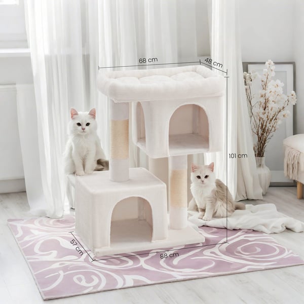 Kattetræ, 68x48x101 cm, Creme