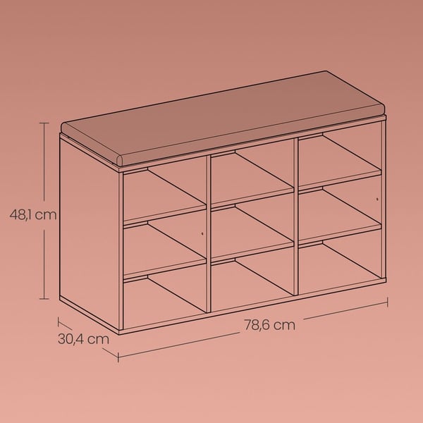 Kenkäteline, 30.4x78.6x48.1 cm, Valkoinen