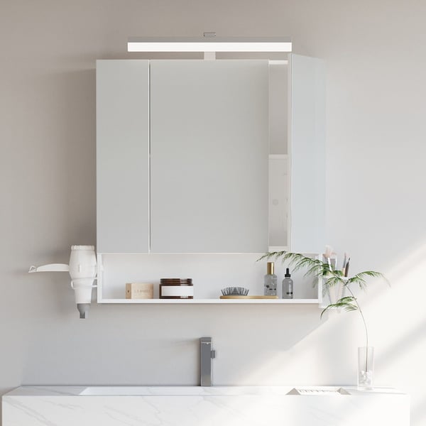 Badeværelsesskab, 16,5x70x75 cm, Hvid Badeværelsesskab, 16,5x70x75 cm, Hvid