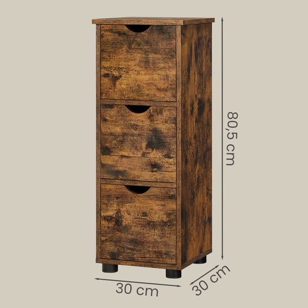 Baderomsskap, 30x30x80 cm, Brun