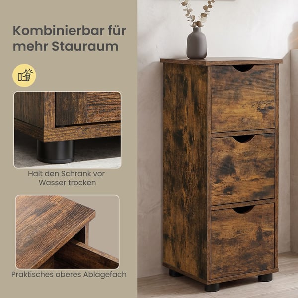 Baderomsskap, 30x30x80 cm, Brun