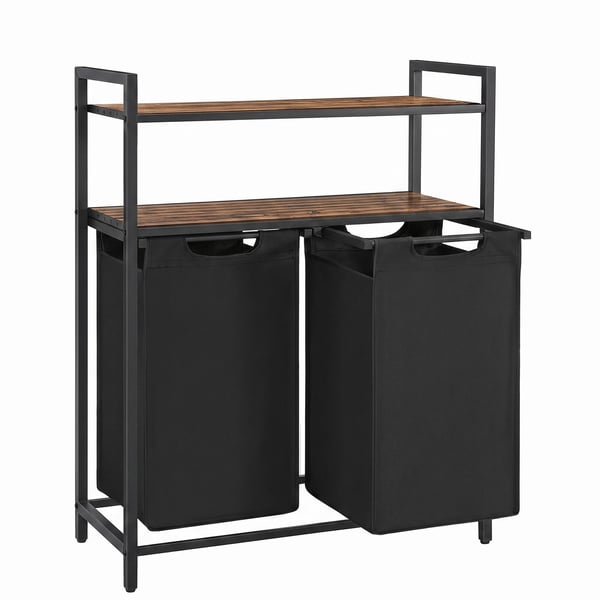 Tvättkorg, 73x33x91 cm, Brun Svart Tvättkorg, 73x33x91 cm, Brun Svart