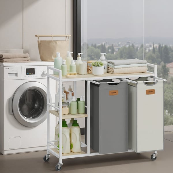 Tvättkorg, 87x33x80,5 cm, Beige