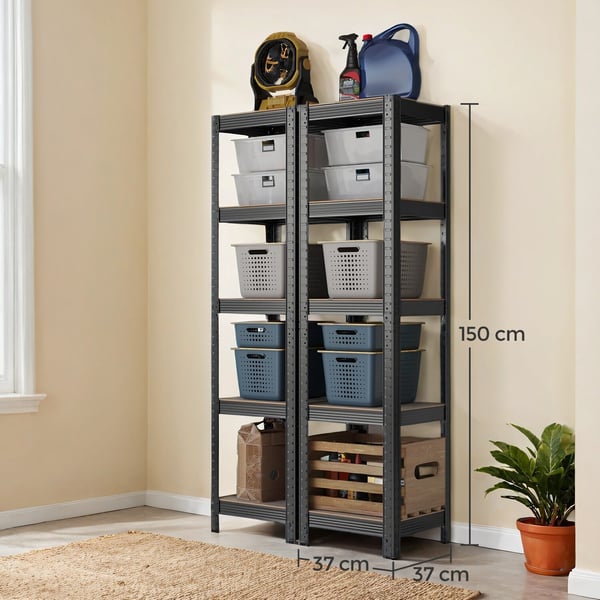Robust hylle, 150x37x37 cm, Greige