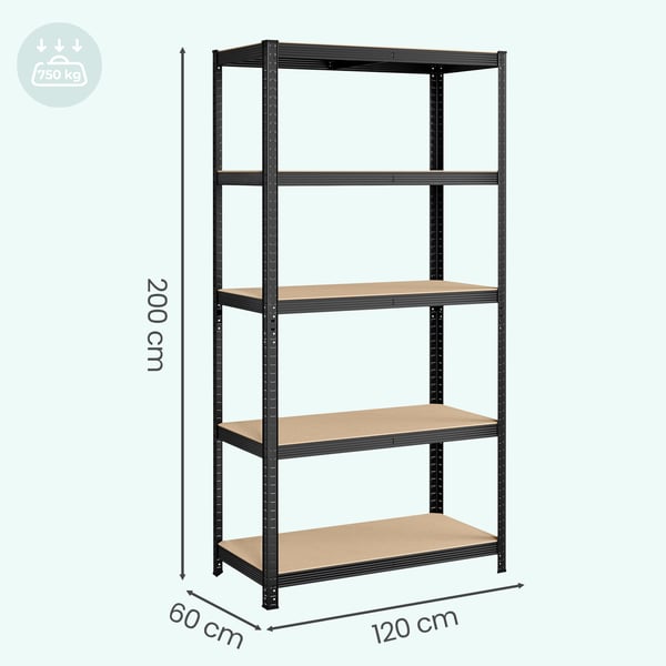 Robust Hylde, 200x120x60 cm, Sort
