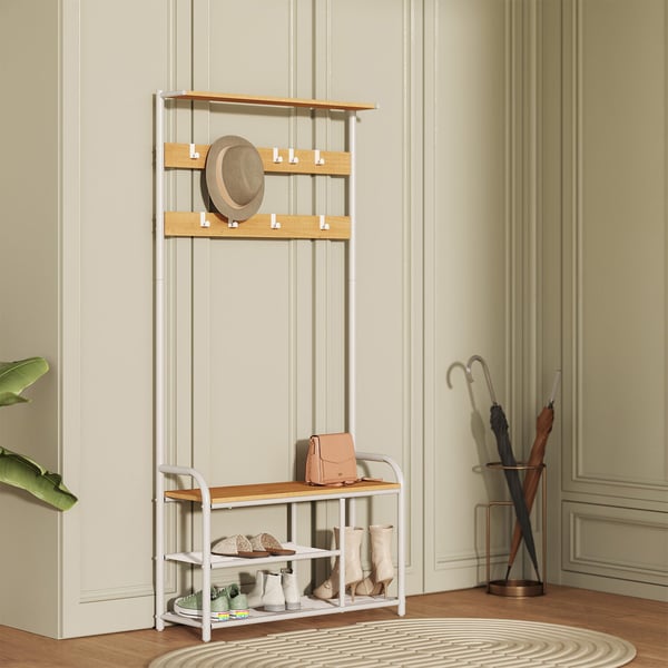 Frakkeholder, 30x85x180,5 cm, Brun