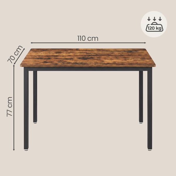 Ruokapöytä, 70x110x77 cm, Musta