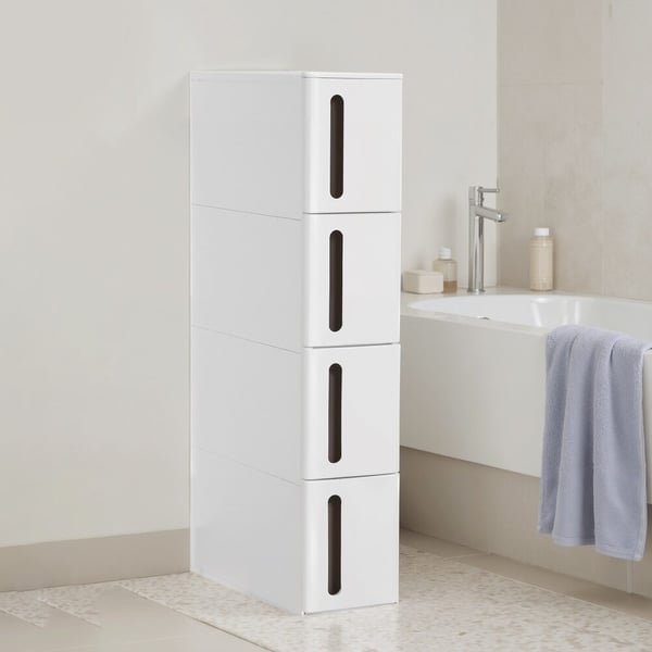 Mobil smal hylde, 45x17x84 cm, hvid