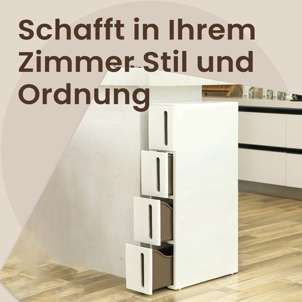 Mobil smal hylde, 45x17x84 cm, hvid