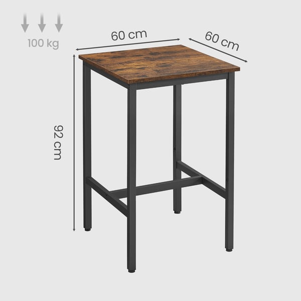 Stående bord, 60x60x92 cm, brun