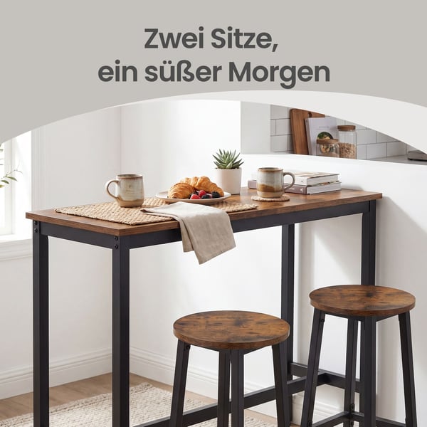 Barbord sæt, 40x100x90 cm, brun