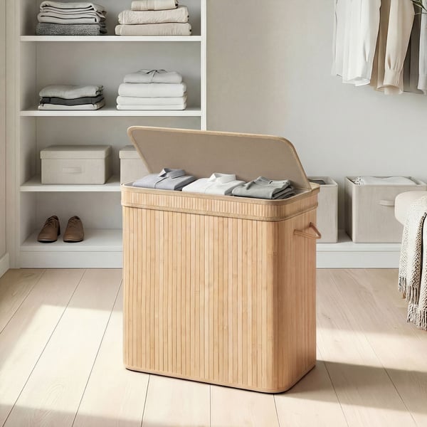 Vasketøjskurv, 41,5x62,5x61 cm, Beige