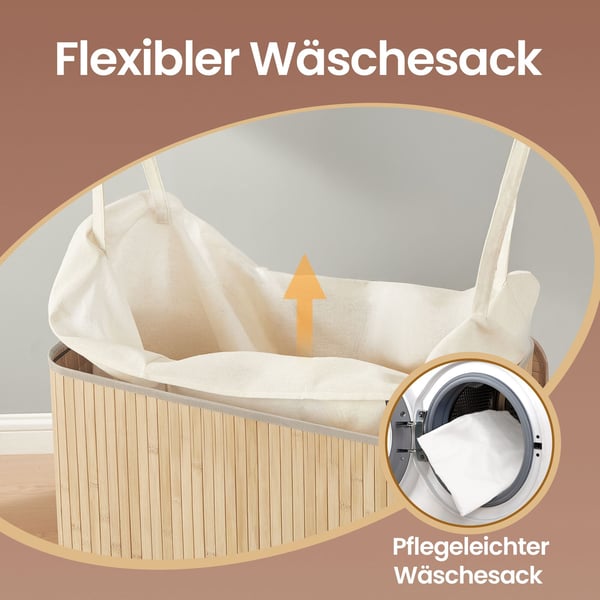 Vasketøjskurv, 34,5x54,5x61 cm, Beige