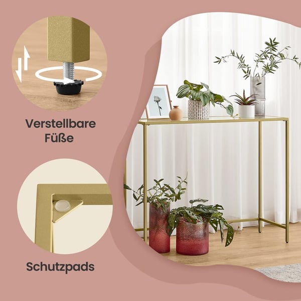 Konsolbord, 35x100x80 cm, Guld