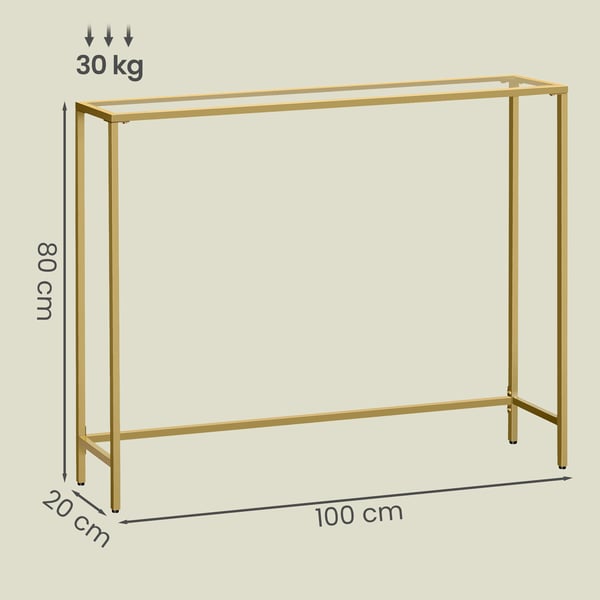 Konsolbord, 20x100x80 cm, Guld
