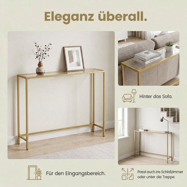 Konsolbord, 20x100x80 cm, Guld