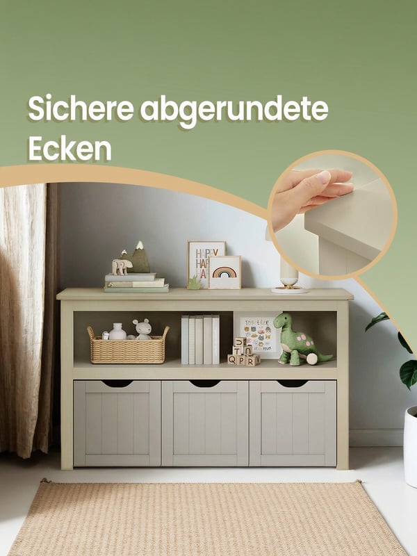 Barneoppbevaringshylle, 30x102x60 cm, Beige