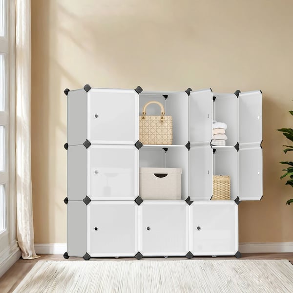 Hyllesystem, 93x31x93 cm, Hvit Hyllesystem, 93x31x93 cm, Hvit