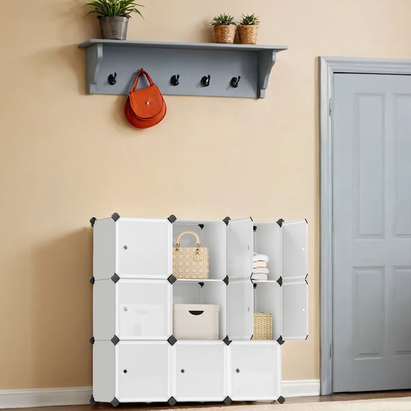 Hyllesystem, 93x31x93 cm, Hvit
